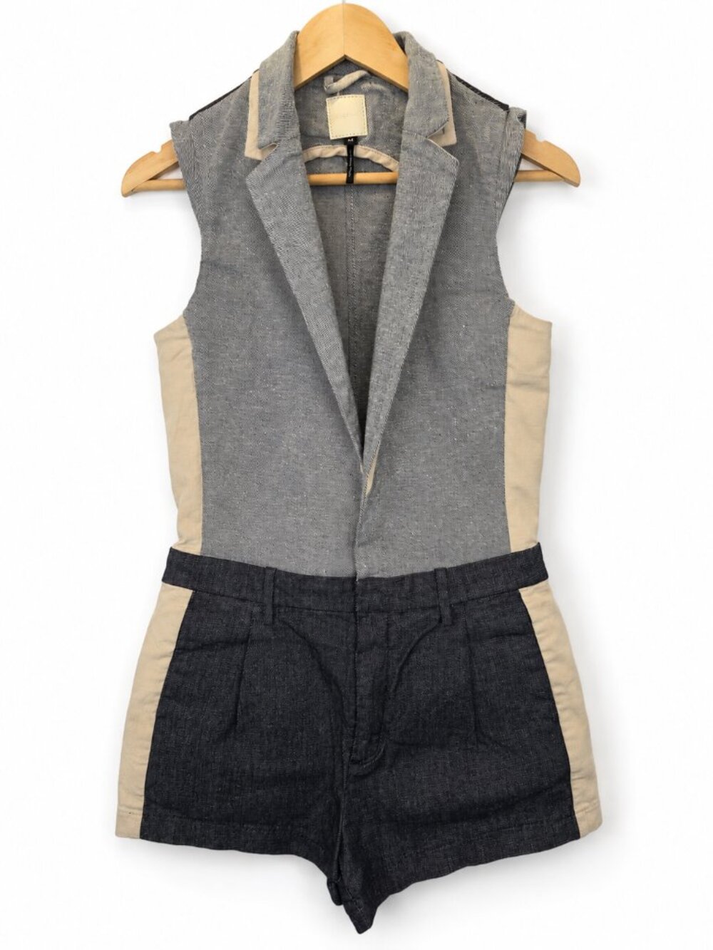 Joe's Jeans Juxtapose Short Jumper Denim Romper Two-Tone Size Medium
